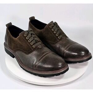 Robert Wayne Compass Men's Brown Leather Cap Toe Oxfords Size 8